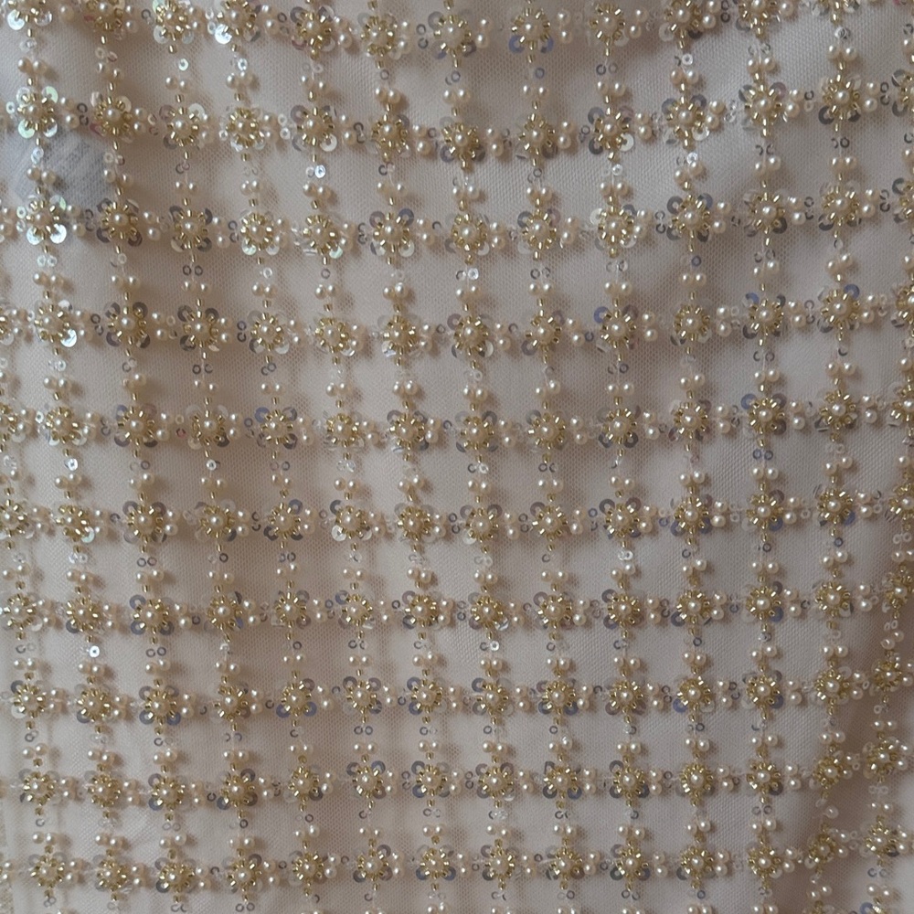 Embellished Beaded Pink Cream Pencil Skirt NwT - Picture 2 of 5